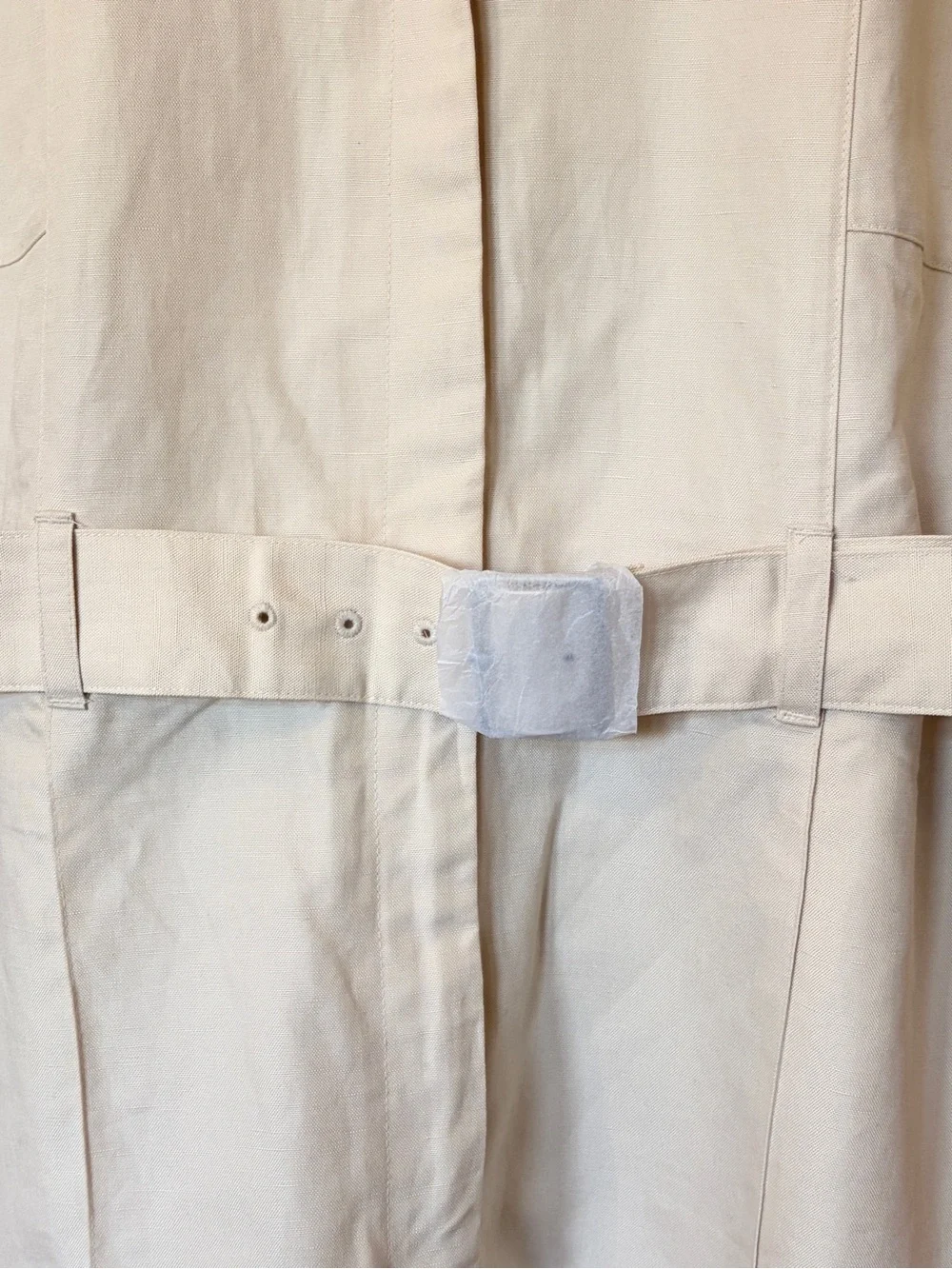Banana Republic Linen Blend Belted Wide Leg Jumpsuit Ivory 2X